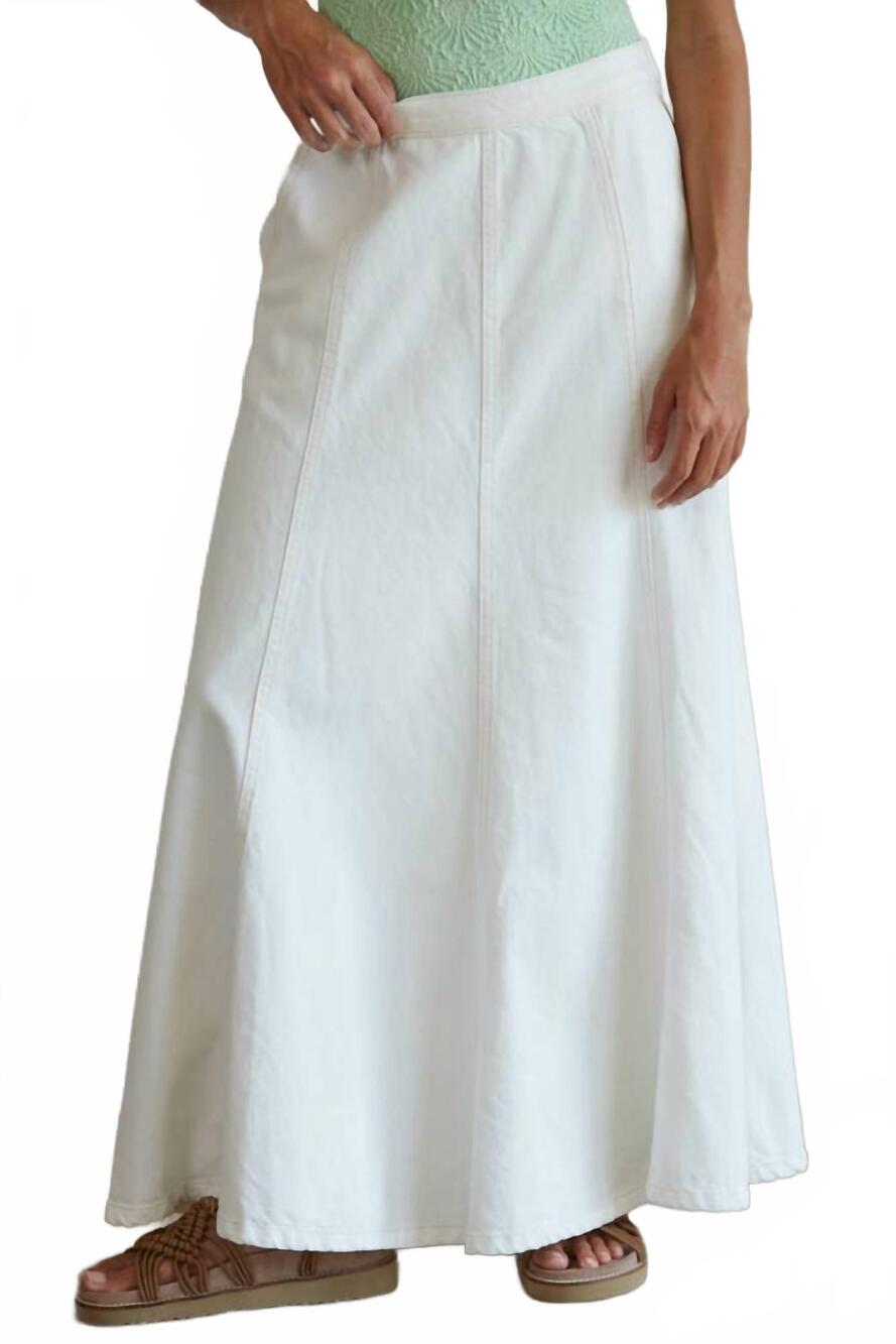 NEW BY TOGETHER maxi flare skirt in cream denim